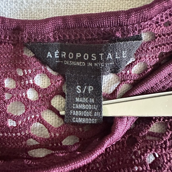 Aeropostale Tank Top Womens Small Crochet Lace Sheer Sleeveless Boho Festival - Picture 7 of 9